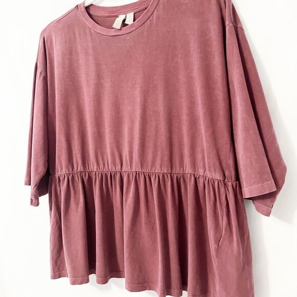 🟢ASOS DESIGN Tall casual smock top in washed purple Size 0 - Picture 4 of 8